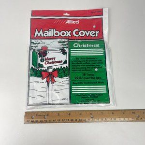 Vtg Allied Merry Christmas Mailbox Cover Plastic Holiday Decor Collection Prop‎